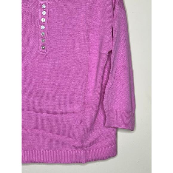 NWT Candace Cameron Bure Soft Boatneck Half Placket Sweater Plum Berry SIZE S - Picture 2 of 7